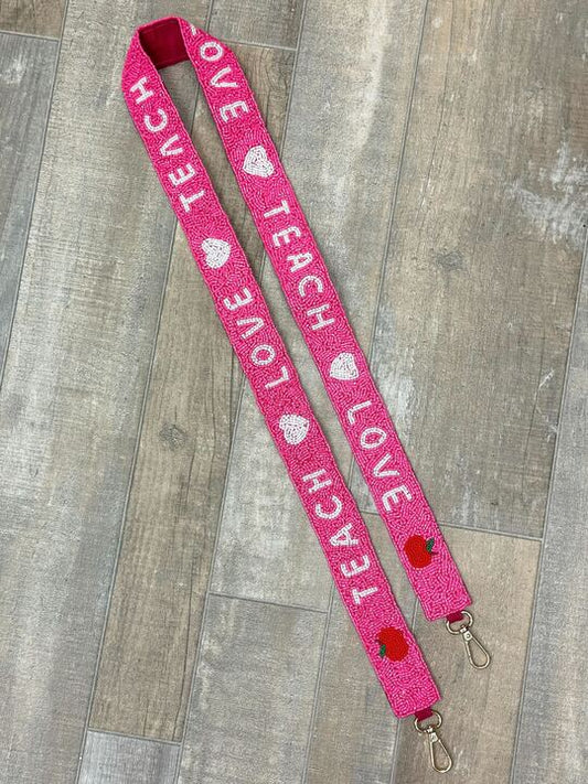 “Teacher Love” Beaded Bag Strap