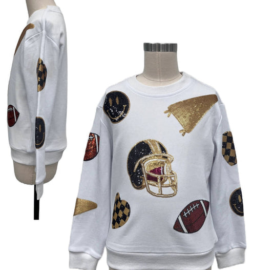 Black & Gold Sequin Game Day Sweatshirt
