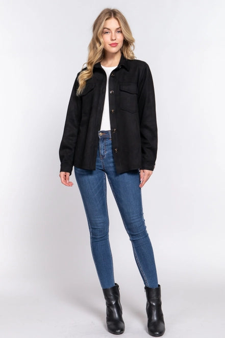 Faux Suede Shacket