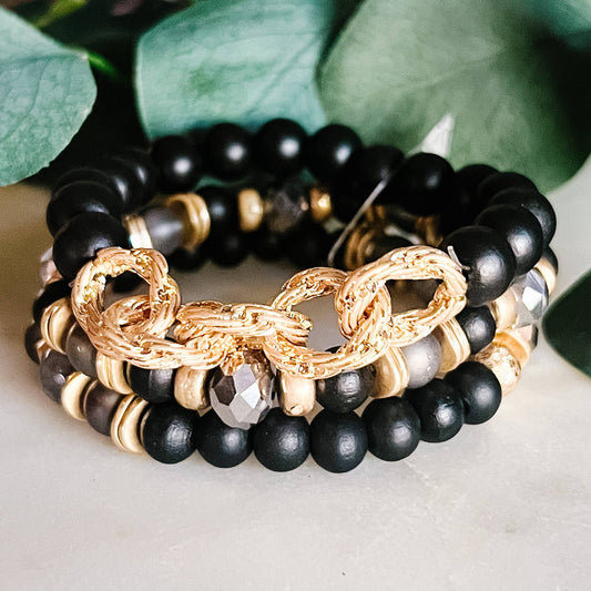 Black Stretch Chain- Bracelet