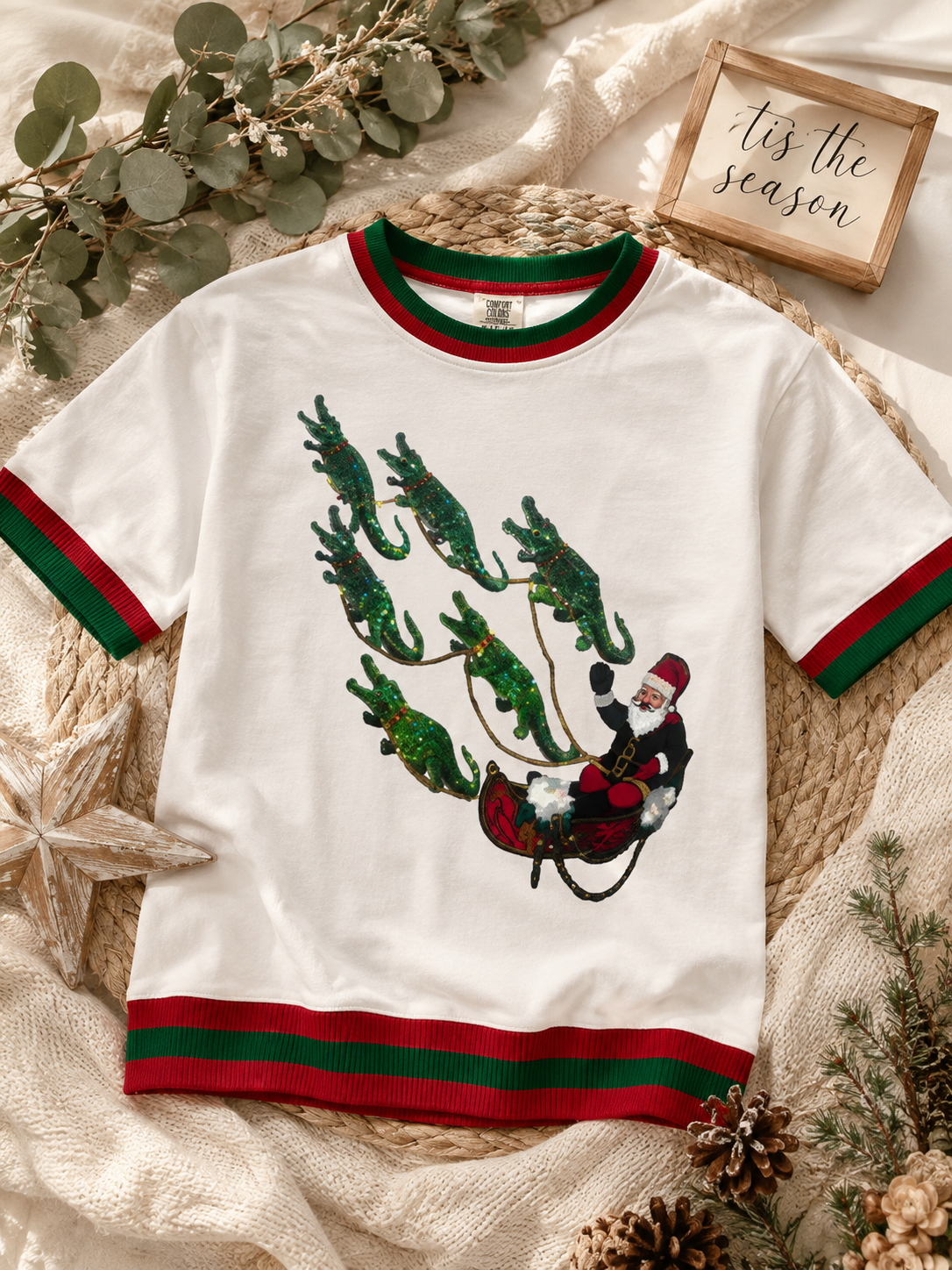 Cajun Christmas Alligator Sweater