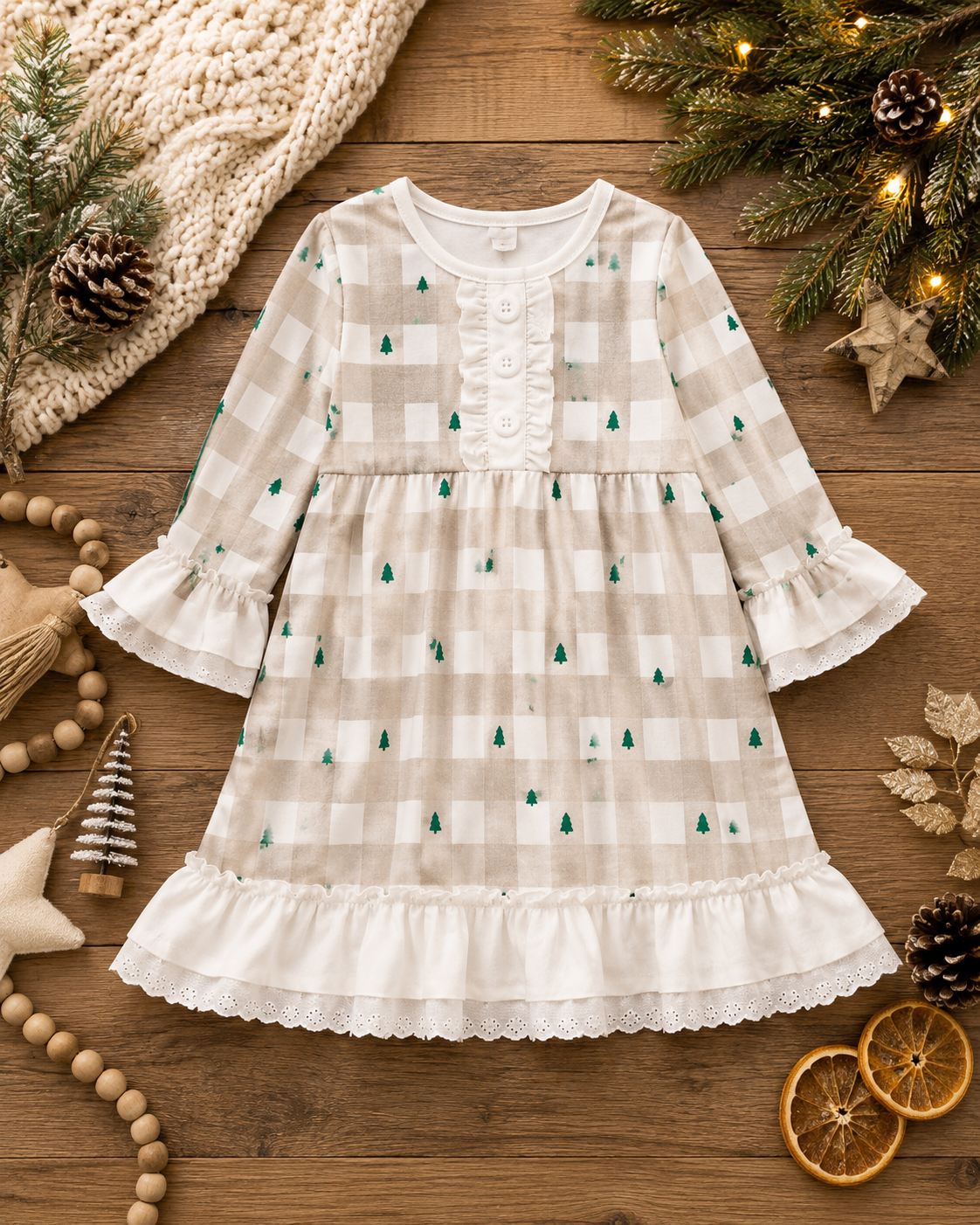 Gown With Bloomers - Holiday Gingham