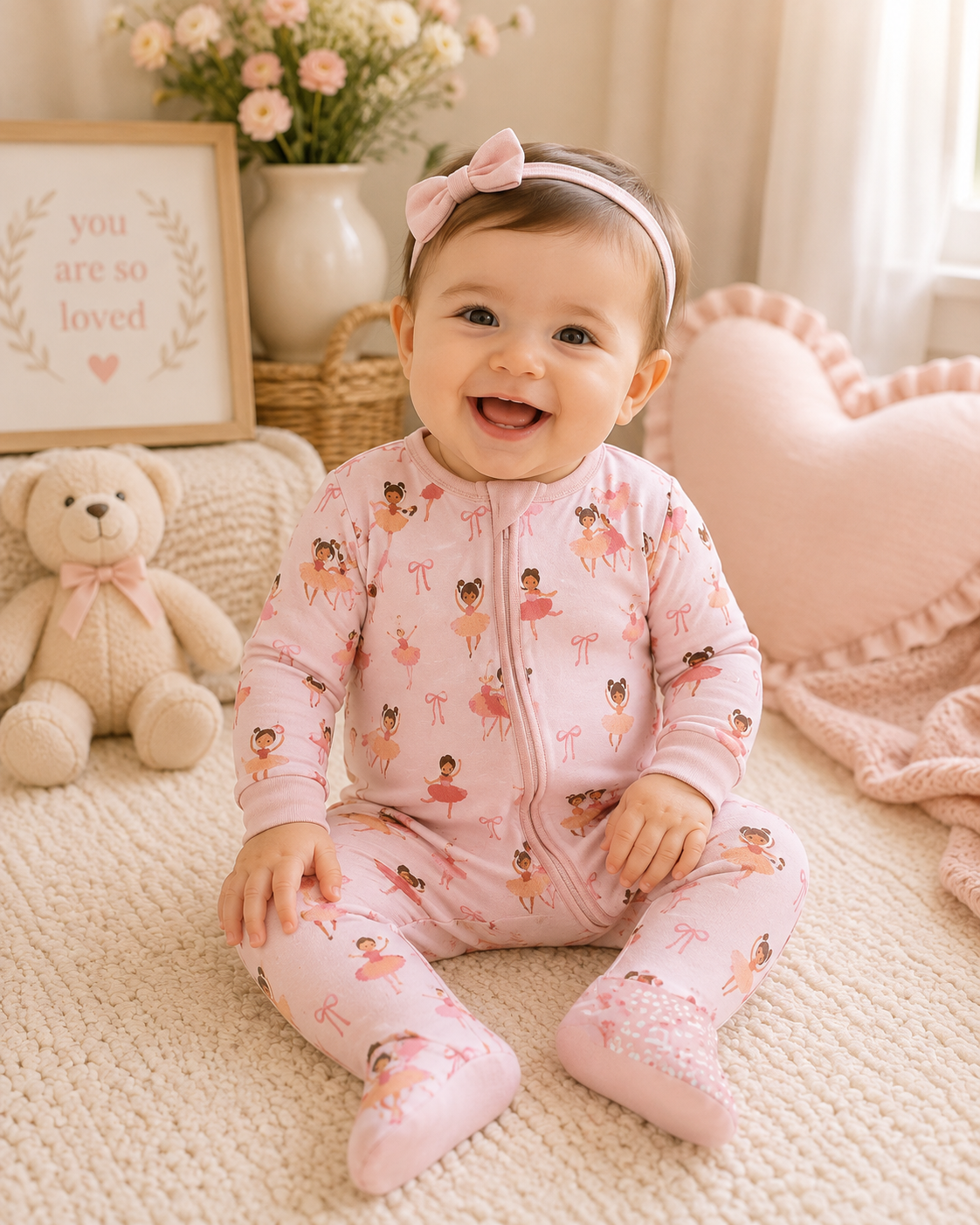 Bows and Ballet Bamboo Zip-Up
