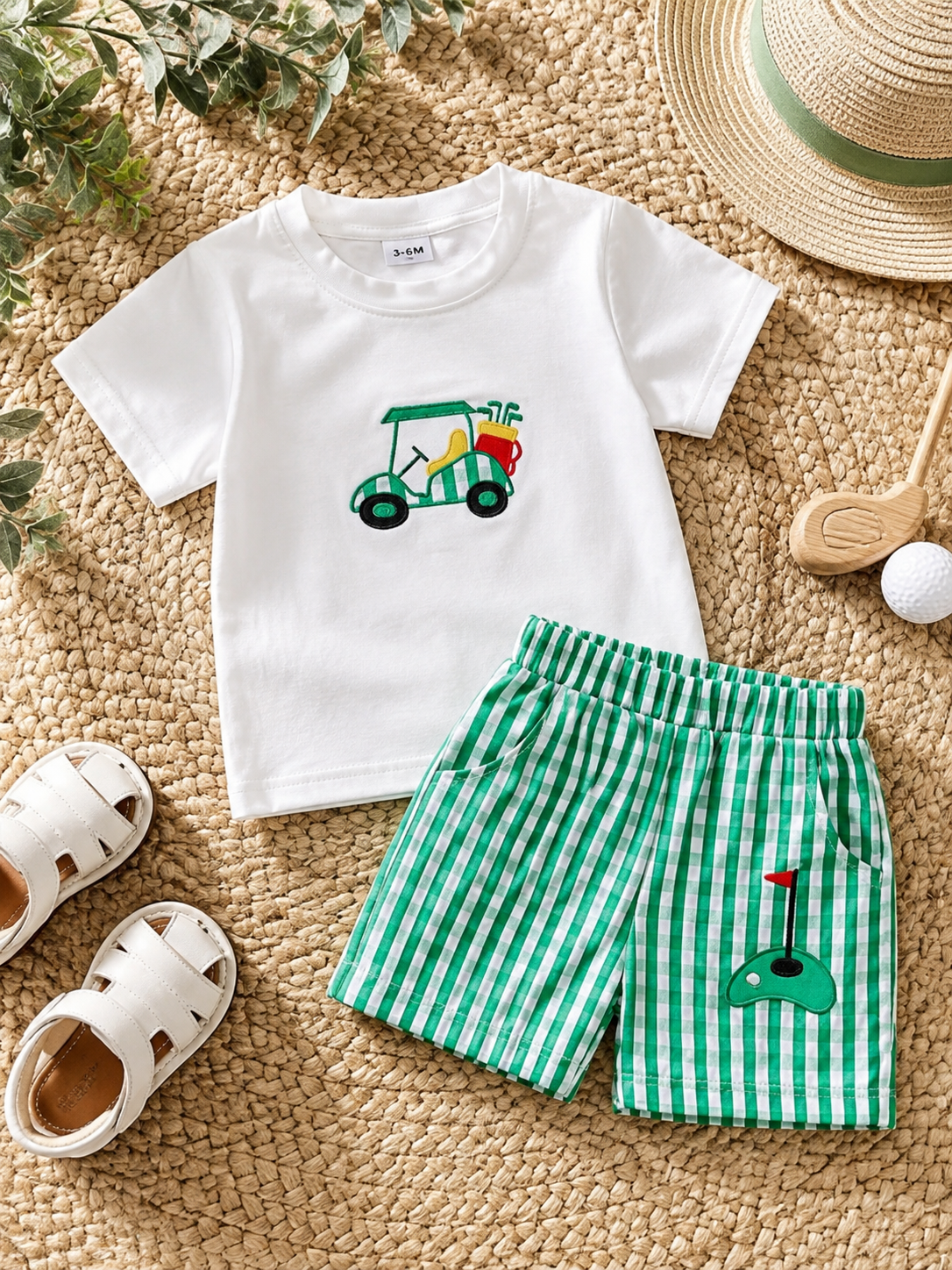 Baby and Toddler Boy Embroidered Preppy Golf Shorts Set