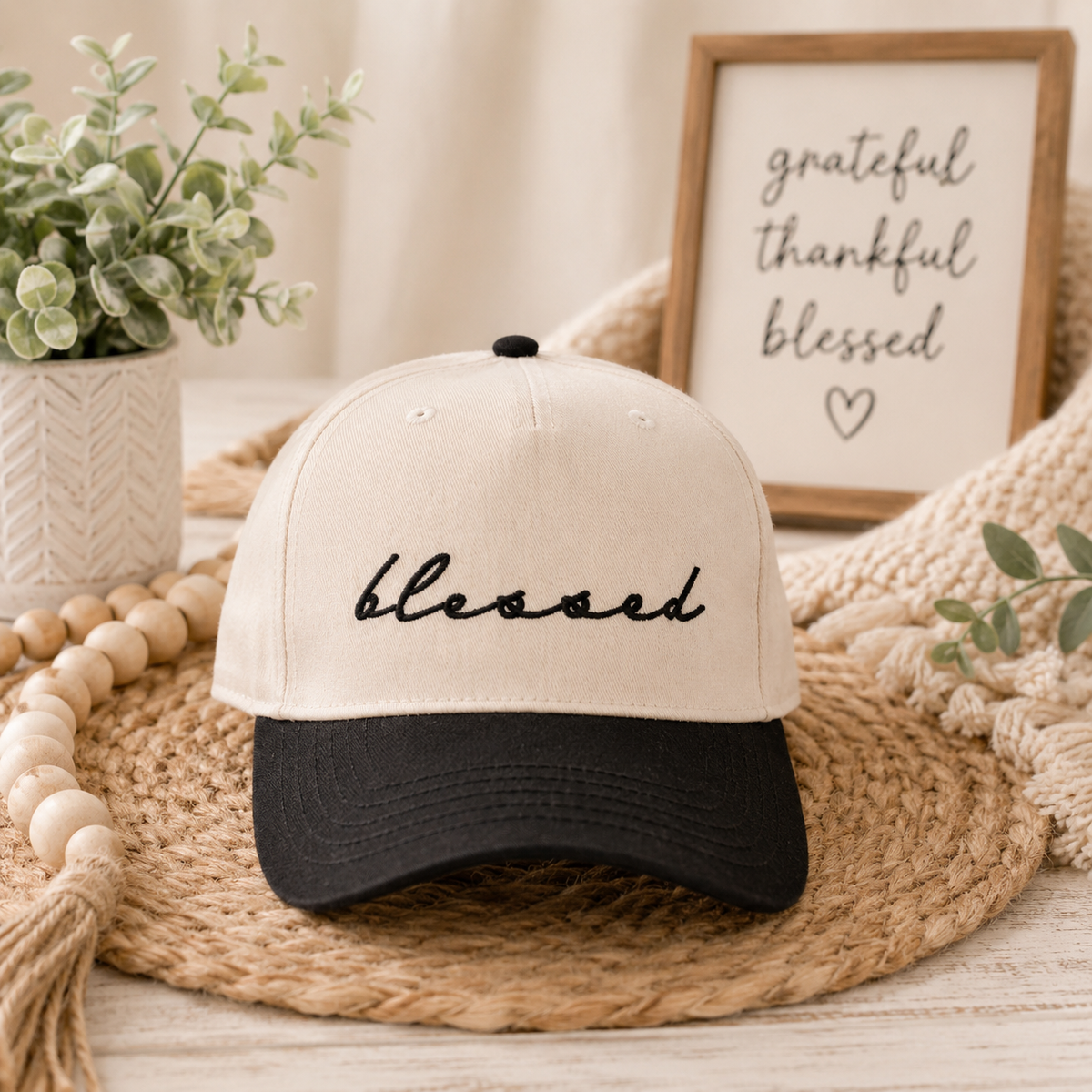 Blessed Two-Toned Vintage Hat