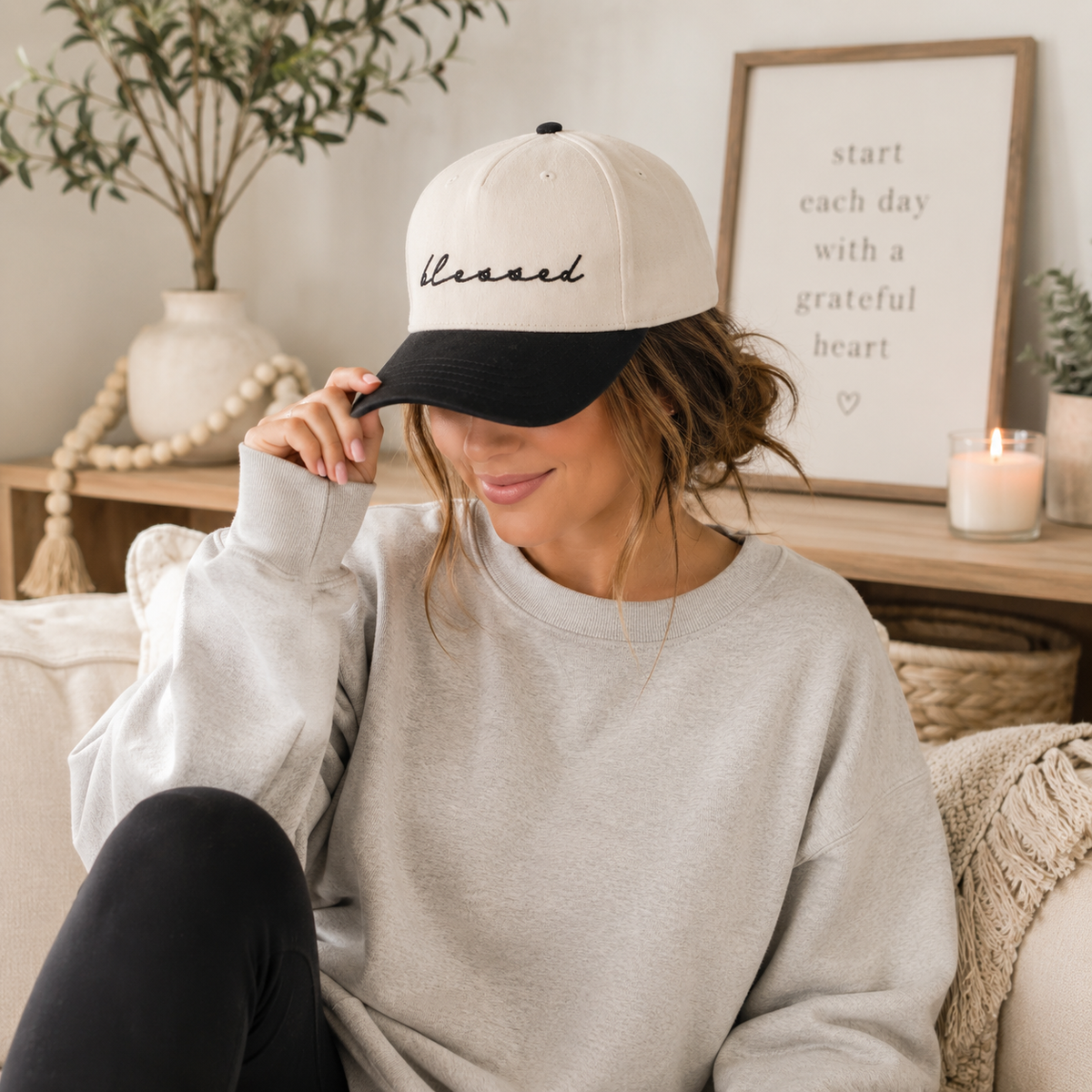 Blessed Two-Toned Vintage Hat
