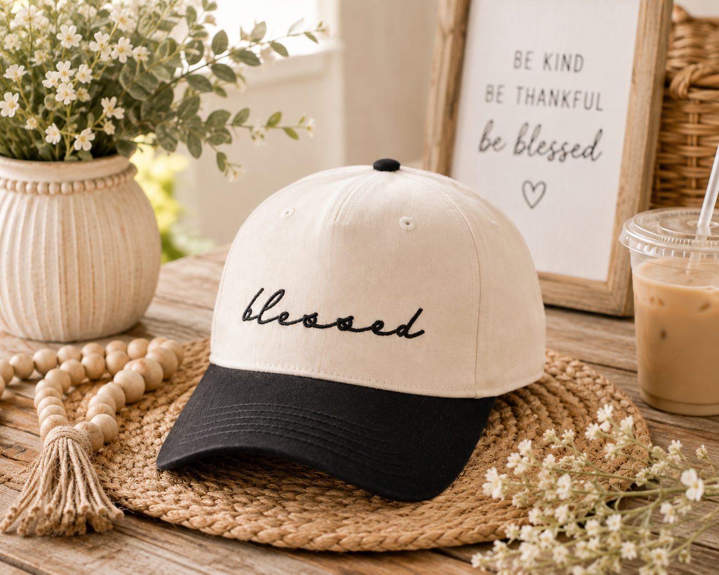 Blessed Two-Toned Vintage Hat