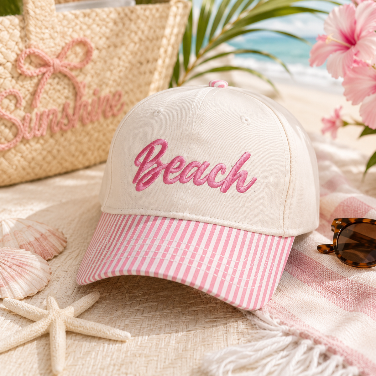Beach Cursive Two-Toned Trucker Hat