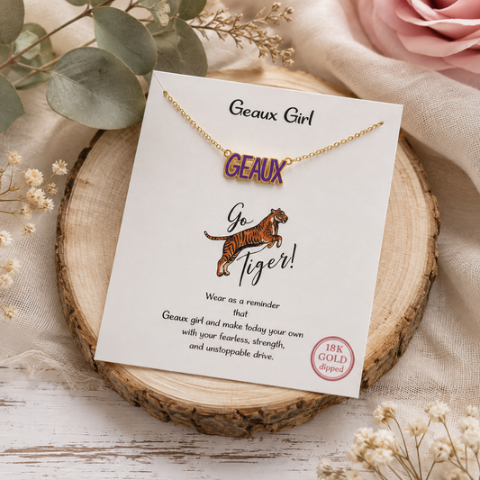 Purple and Gold Geaux Necklace