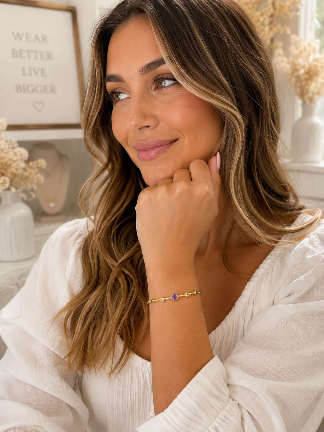 Mardi Gras Gem Cuff Bracelet