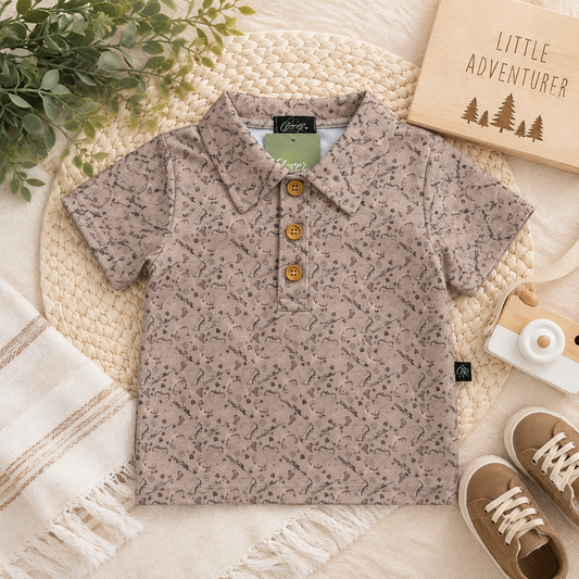 Deer Hunt Boy Collar Shirt