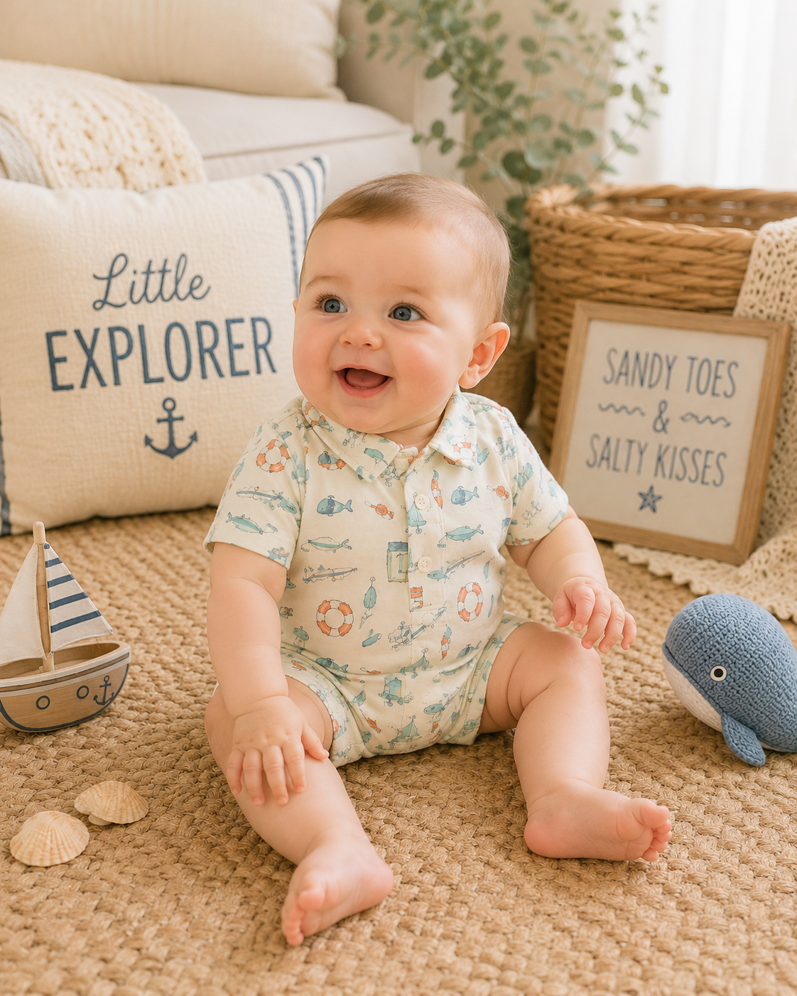 Polo Romper - Cast A Line