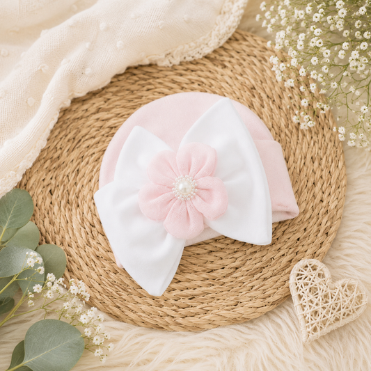 Starfish Bow Newborn Girl Hospital Hat-Newborn Girl Hat