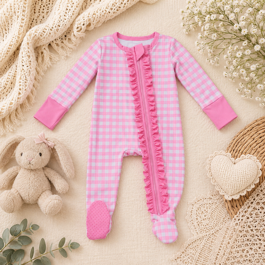 Infant & Newborn Girls Zippy - Pink Gingham