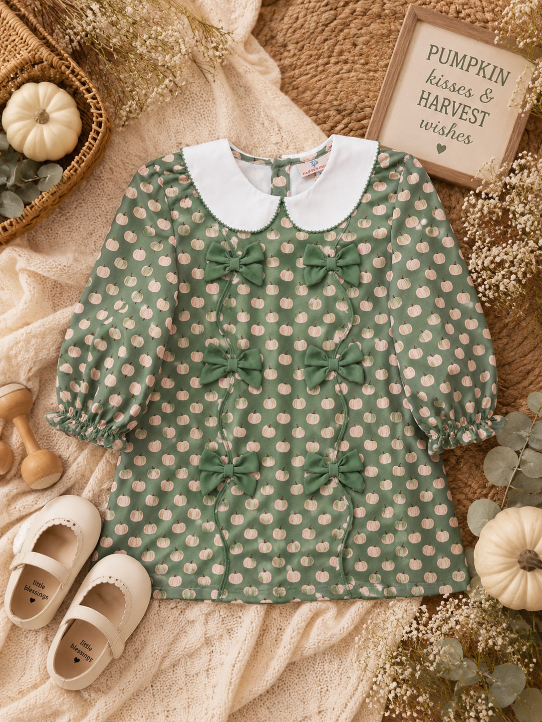 Sage Green Pumpkin Knit Dress