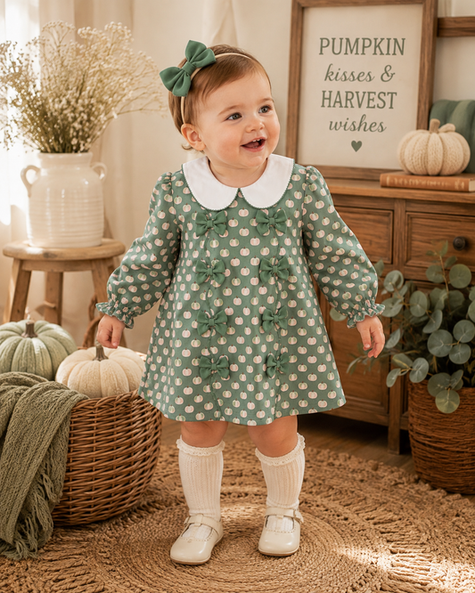 Sage Green Pumpkin Knit Dress