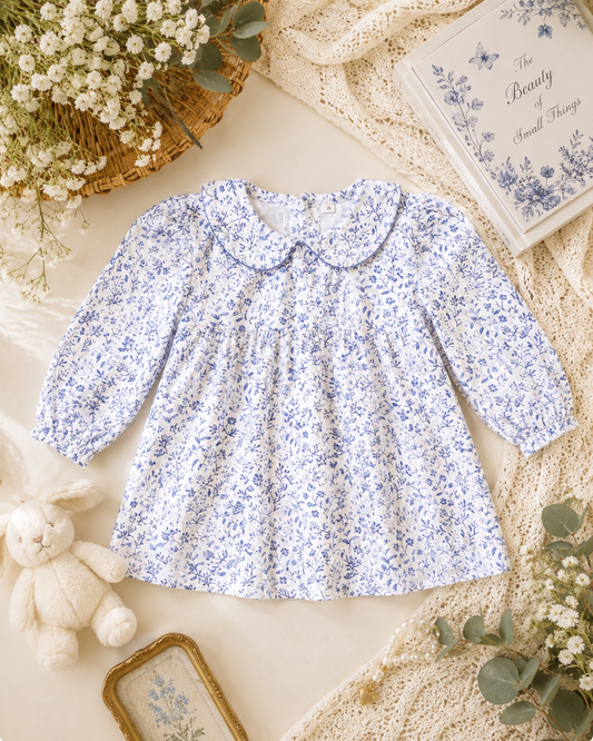 Navy Floral Peter Pan Dress