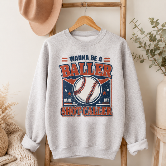 Wanna Be A Baller - Baseball Athletic Grey
