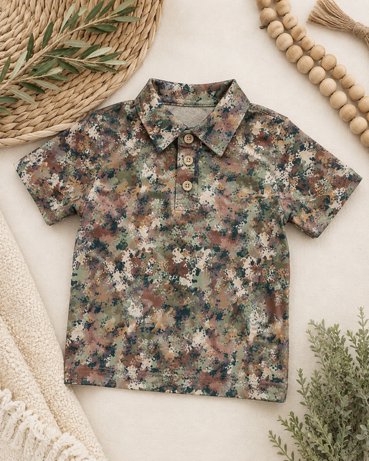 Boys Classic Camo Knit Short Sleeve
Performance Polo