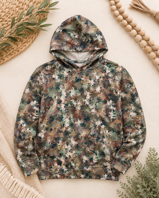 Boys Classic Camo Performance Hooded Shirt