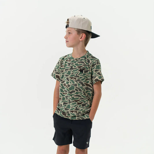 Youth Retro Duck Camo SS Tee - BURLEBO Duck