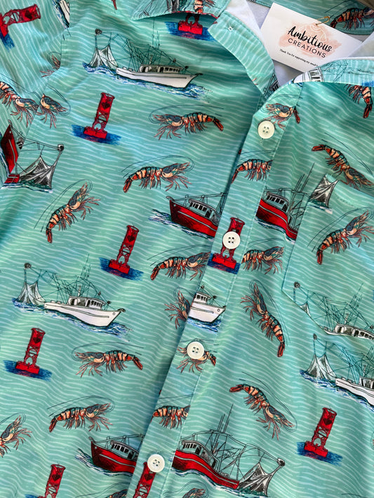 Men’s Shrimp/Boat Button Up