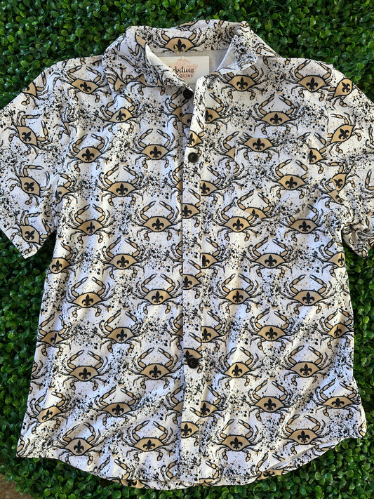 Men’s Crab/Saints Button Up