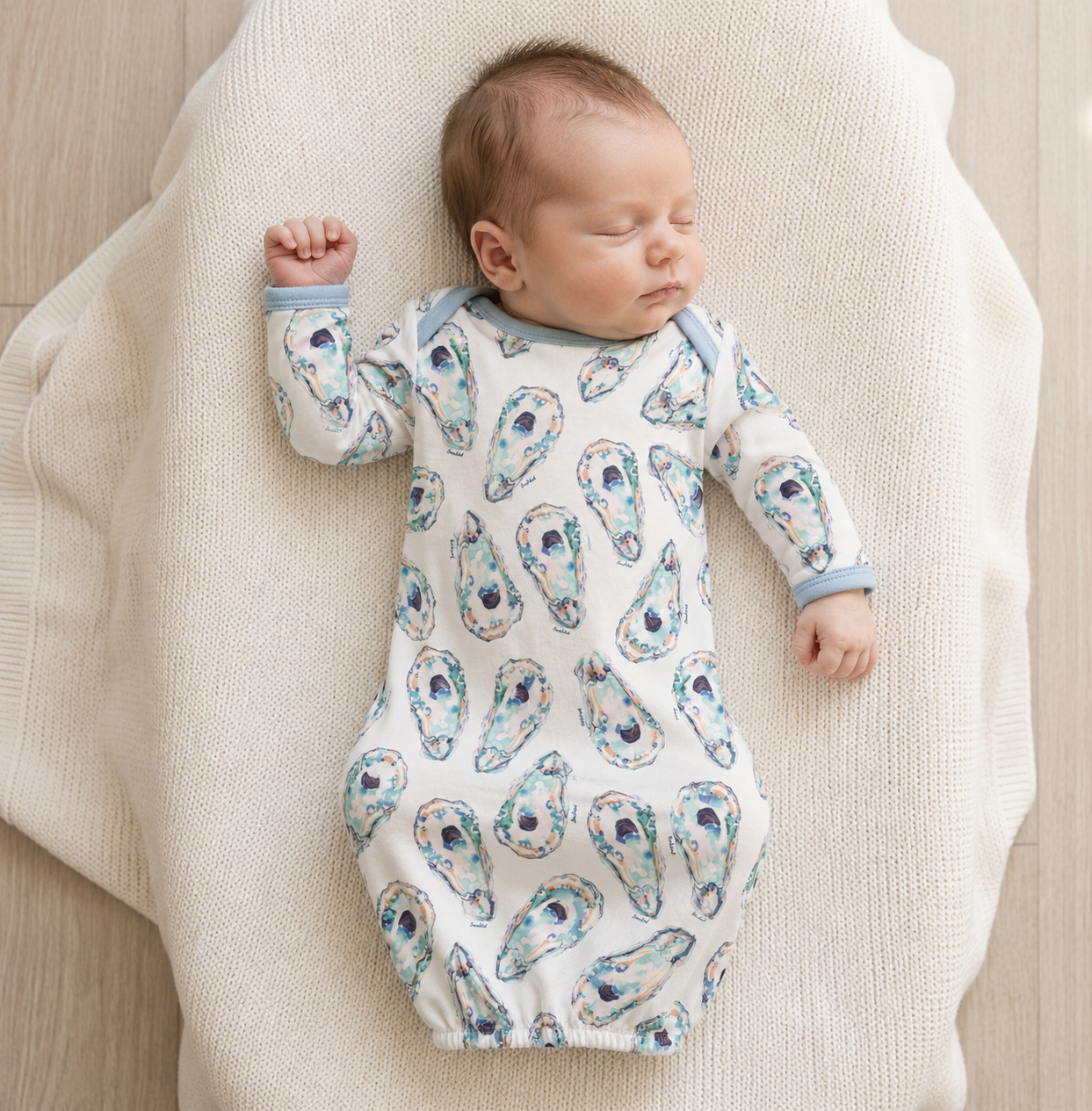 Jackson Oyster Bamboo Baby Gown