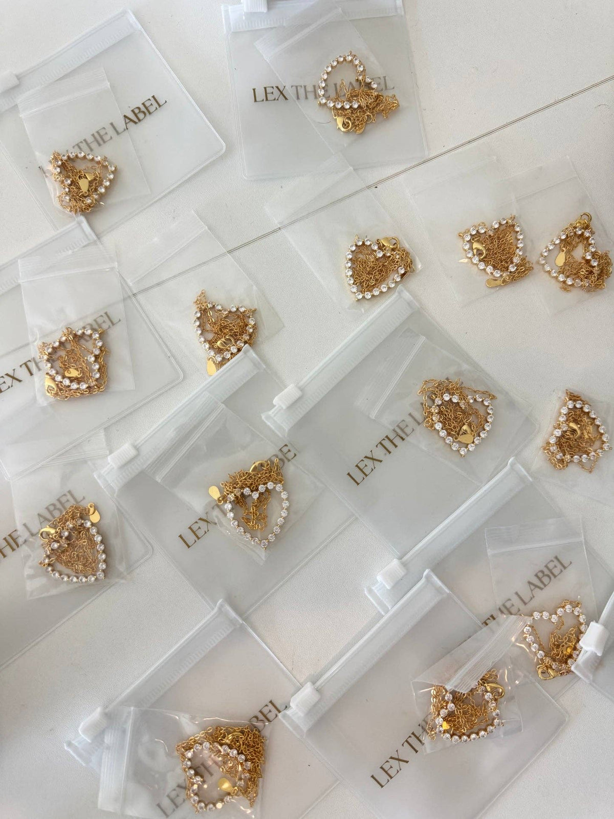 Pave' Hollow Heart Necklace