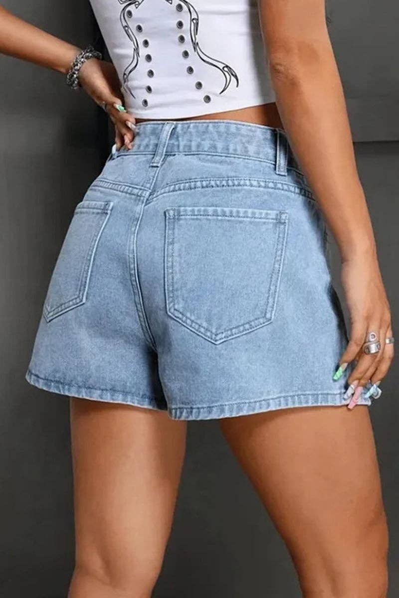 Bow Detail Denim Shorts